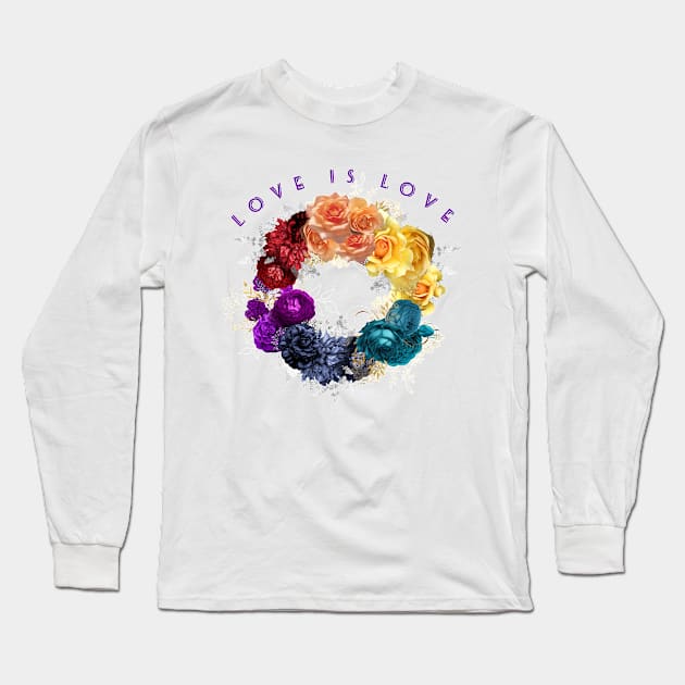 Love is Love - Rainbow wreath - LGBTQ Long Sleeve T-Shirt by allthumbs